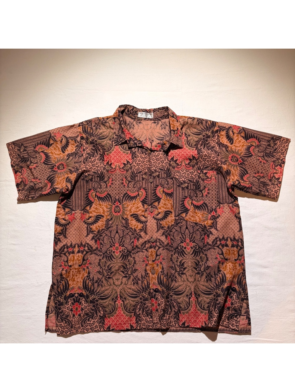 Bali Bagus Batik XL Dragon Shirt Handmade Indonesia Cotton Button Up